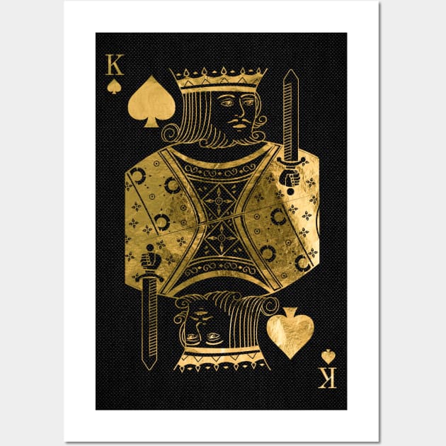 King Pikes - Golden playing cards Wall Art by GreekTavern